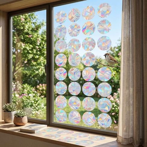96 PCS Bird Window Strike Prevention, Bird Deterrent for Windows, Strike Prevention for Windows, Window Deterrent, Reusable Window Decals for Safety in Saudi Arabia
