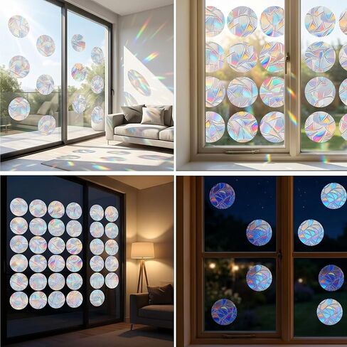 96 PCS Bird Window Strike Prevention, Bird Deterrent for Windows, Strike Prevention for Windows, Window Deterrent, Reusable Window Decals for Safety in Saudi Arabia