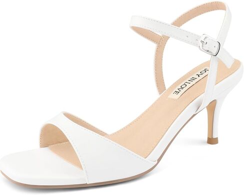 JOY IN LOVE Kitten Heels for Women Open Toe Ankle Strap Low Heel Sandals Party Wedding Dress Shoes in Saudi Arabia