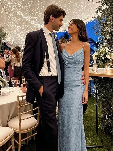Floral Bridesmaid Dresses for Women Long Cowl Neck Corset Formal Wedding Guest Dress in Kuwait