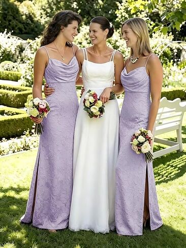 Floral Bridesmaid Dresses for Women Long Cowl Neck Corset Formal Wedding Guest Dress in Kuwait