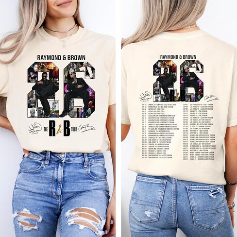 R&B Raymond Brown Tour Shirt, Vintage Concert Style T-Shirt, Retro Inspired Concert Graphic Tee in Saudi Arabia