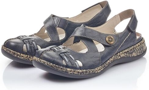 Rieker 46377 Daisy Mary Janes Leather Women's Shoes - Breathable Anti-Stress Warm-Weather Flats with Adjustable Fit, Flexible Durable Outsole for All-Day Comfort in Kuwait