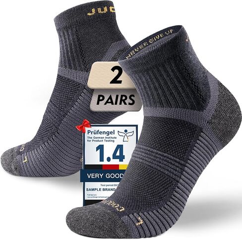 Juclise Lightweight Quarter Merino Wool Hiking Socks 2 Pair, Thin Breathable Anti-Blister Moisture Wicking Cushioned in Saudi Arabia