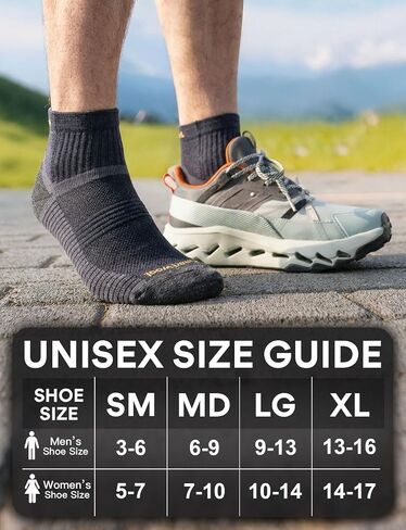 Juclise Lightweight Quarter Merino Wool Hiking Socks 2 Pair, Thin Breathable Anti-Blister Moisture Wicking Cushioned in Saudi Arabia
