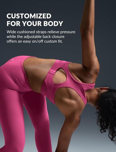Yvette High Impact Sports Bras for Women Sewn-in Pads Racerback Workout Bra for Running HIIT Large Breast Support A-DDD Cups in Kuwait