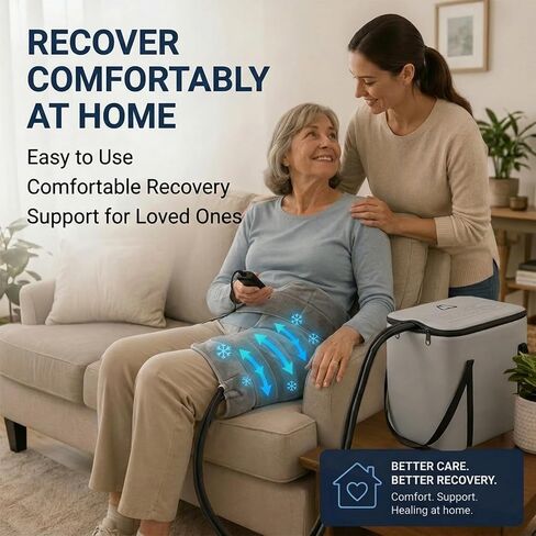 Ice Machine for Hip After Surgery, Cold Therapy Machine for Hip Replacement Recovery with Remote Control, Quiet Ice Therapy System with 18QT Portable Cooler for Pain Relief & Swelling Reduction in Kuwait