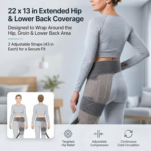 Ice Machine for Hip After Surgery, Cold Therapy Machine for Hip Replacement Recovery with Remote Control, Quiet Ice Therapy System with 18QT Portable Cooler for Pain Relief & Swelling Reduction in Kuwait