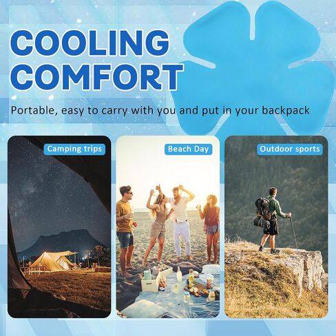 Head Cooling Ice Pack 2 Pack, Reusable Flexible Cooling Gel Liner for Regular Hats, Cycling and Catcher Helmets, Summer Heat Relief (Lake Blue) in Saudi Arabia