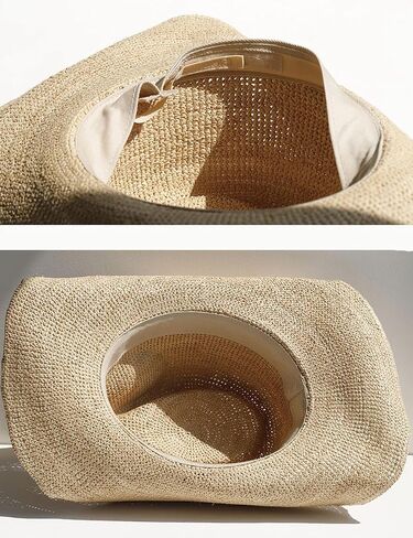 Raffia Straw Cowboy Hat for Women Men Foldable Beach Hat Rodeo Western Straw Cowgirl Hat Handwoven Natural Straw in Saudi Arabia