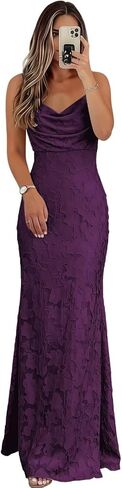 Floral Bridesmaid Dresses for Women Long Cowl Neck Corset Formal Wedding Guest Dress in Kuwait