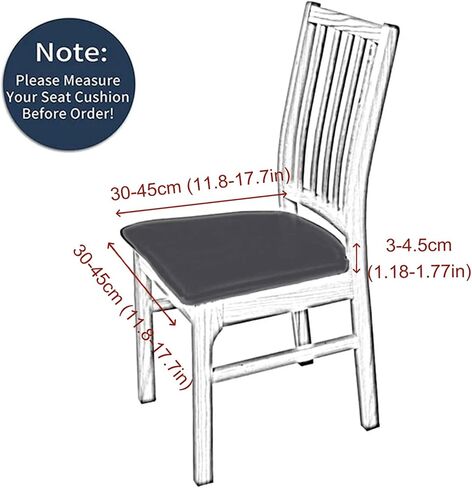 4 PCS Stretch Dining Chair Seat Covers, Grid Removable Washable Cushion Slipcovers, Elastic Upholstered Chair Protector for Kitchen (Beige) in Kuwait