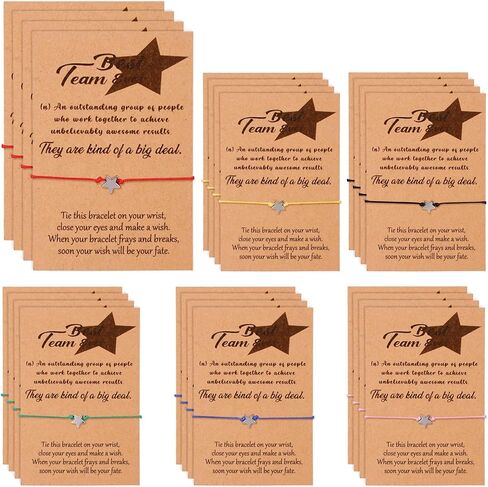 Best Team Ever Gifts for Coworkers, Star Friendship Bracelet with Card, Christmas Team Bulk Employee Appreciation Gifts in Kuwait