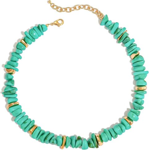 Multicolor Irregular Beaded Necklace for Women Summer Beach Statement Necklaces Mothers Day Gifts in Saudi Arabia