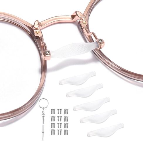 5 PCS One-piece Glasses Nose Pads Screw-in Anti-Slip Silicone Eyeglasses Nose Pads Replacement for Glasses Sunglasses in Saudi Arabia