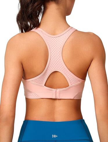 Yvette High Impact Sports Bras for Women Sewn-in Pads Racerback Workout Bra for Running HIIT Large Breast Support A-DDD Cups in Kuwait