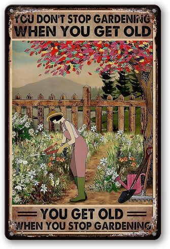 Garden Signs for Outside Gardening Wall Art Decor Funny Garden Metal Tin Sign Decorative Outdoor Gardening Gifts for Women Vintage What A Wonderful World Tin Sign Dragonfly Decor for Farm Home 8x12 In in Saudi Arabia