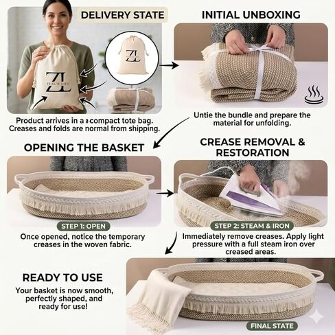 ZEAL'N LIFE Baby Changing Basket with Diapers Basket, Blanket & Changing Pad for Dresser, Potable Changing Pad, Baby Changing Pad, Changing Pad for Dresser, Moses Basket for Newborns in Kuwait
