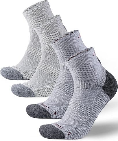 Juclise Lightweight Quarter Merino Wool Hiking Socks 2 Pair, Thin Breathable Anti-Blister Moisture Wicking Cushioned in Saudi Arabia