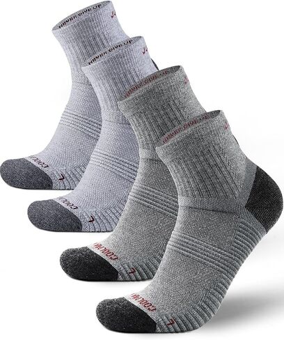 Juclise Lightweight Quarter Merino Wool Hiking Socks 2 Pair, Thin Breathable Anti-Blister Moisture Wicking Cushioned in Saudi Arabia
