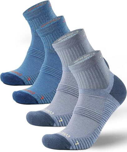 Juclise Lightweight Quarter Merino Wool Hiking Socks 2 Pair, Thin Breathable Anti-Blister Moisture Wicking Cushioned in Saudi Arabia