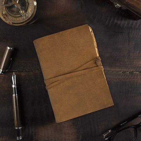 Succor Leather Leather Leather Journal-sketchbook-scrapbook-unlined dairy-phair-white white crice writed word portor for men and women-7x5 incs in Kuwait