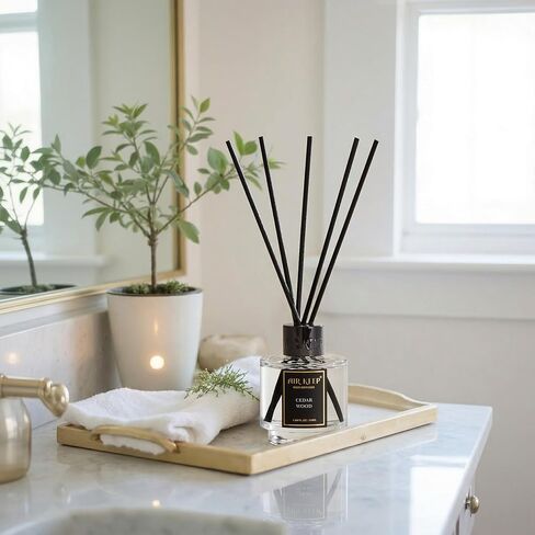 Airkeep Reed Diffuser Set of 3 for Bathroom Air Fresheners, Oil Diffuser Sticks | Cedar Wood,White Pine Moroccan Amber Scent Diffuser(1.7 fl oz*3) Fragrance with 18 Sticks Defusers | Shelf Decor in Saudi Arabia