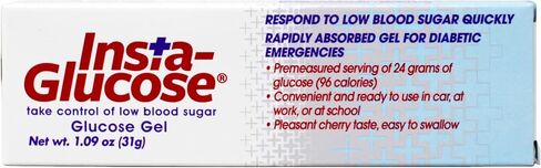 Insta-Glucose Gel, Convenient Fast Acting Glucose for Blood Sugar Support, Cherry Flavor, 1.09 Oz (Pack of 3) in Kuwait