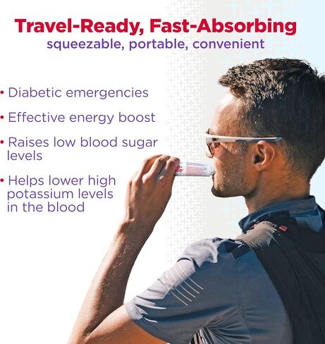 Insta-Glucose Gel, Convenient Fast Acting Glucose for Blood Sugar Support, Cherry Flavor, 1.09 Oz (Pack of 3) in Kuwait