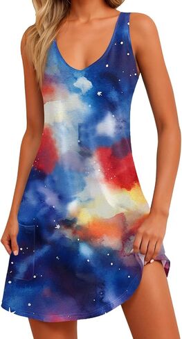 4Th of July Dress Women Sexy Patriotic USA Flag Mini Tank Dresses Independence Day Stars Stripes A Line Sundress in Saudi Arabia