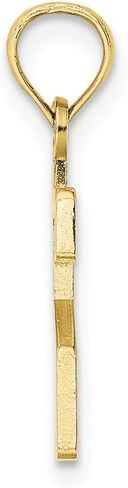 Solid 10k Yellow Gold Number 2 Block Charm Pendant in Saudi Arabia