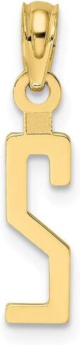 Solid 10k Yellow Gold Number 2 Block Charm Pendant in Saudi Arabia