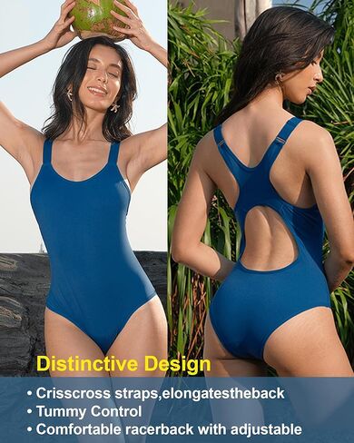 Battewa Period Swimwear One Piece Leakproof Swimsuit V-Neck Menstrual Tummy Control Bathing Suit for Teens Girls Women in Saudi Arabia