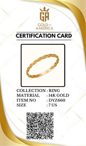 14K Real Solid Gold Ring for Women, Braided Band, Stackable Band for Women, Minimalist Ring (1.65 mm) Size 7 in Saudi Arabia