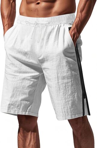 Men Athletic Running Shorts Lightweight Gym Workout Side Split Shorts Athletic Quick Dry Sports Shorts with Pockets in Saudi Arabia