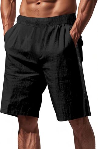 Men Athletic Running Shorts Lightweight Gym Workout Side Split Shorts Athletic Quick Dry Sports Shorts with Pockets in Saudi Arabia