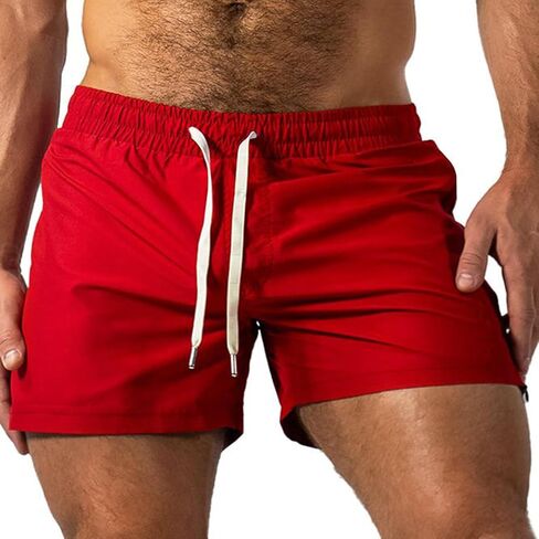 Men Athletic Running Shorts Lightweight Gym Workout Side Split Shorts Athletic Quick Dry Sports Shorts with Pockets in Saudi Arabia