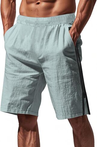 Men Athletic Running Shorts Lightweight Gym Workout Side Split Shorts Athletic Quick Dry Sports Shorts with Pockets in Saudi Arabia