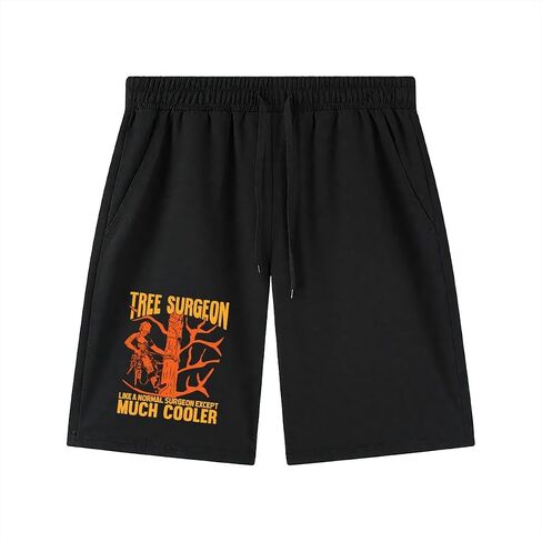 Men's Casual Shorts,Tree Surgeon Arborist Tree Trimmer Climber,Shorts Summer Beach Drawstring Shorts with Pockets in Kuwait