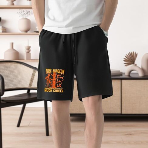Men's Casual Shorts,Tree Surgeon Arborist Tree Trimmer Climber,Shorts Summer Beach Drawstring Shorts with Pockets in Kuwait