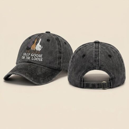 Silly Goose Hat Funny Goose Hats Funny Baseball Cap Funny Hats for Men Women Adjustable Cotton Dad Hat Cute Animal Embroidery Silly Hat Dark Gray in Saudi Arabia