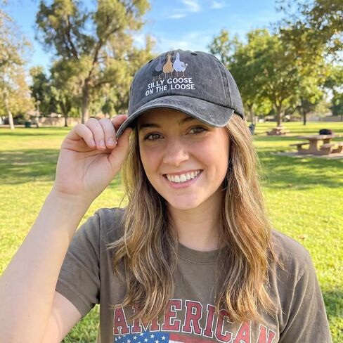 Silly Goose Hat Funny Goose Hats Funny Baseball Cap Funny Hats for Men Women Adjustable Cotton Dad Hat Cute Animal Embroidery Silly Hat Dark Gray in Saudi Arabia