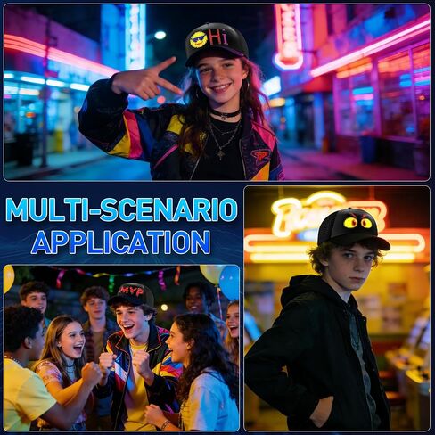 LED hat, LED programmable baseball cap, Bluetooth APP control, DIY graffiti, Text editing, Funny trendy hat, Creative gift, Suitable for outdoor travel/Christmas/Halloween parties/Performances in Saudi Arabia