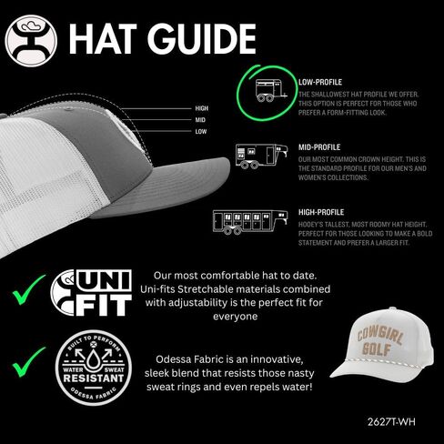 HOOEY Women's Cowgirl Golf Hat - Adjustable Snapback Cap, 5-Panel Outdoor & Casual Baseball Hat for Women in Kuwait