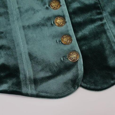 CAMDOM Victorian Gothic Steampunk Velvet Corset Top Vest Vintage Waistcoat Button Front V Neck Bustier for Women in Kuwait