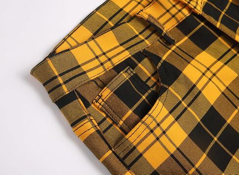 NOVOCCT Men's Stretch Slim Fit Plaid Pants, Casual Skinny Dress Pants for Office Work & Daily Wear in Saudi Arabia