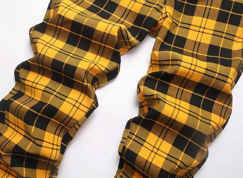 NOVOCCT Men's Stretch Slim Fit Plaid Pants, Casual Skinny Dress Pants for Office Work & Daily Wear in Saudi Arabia