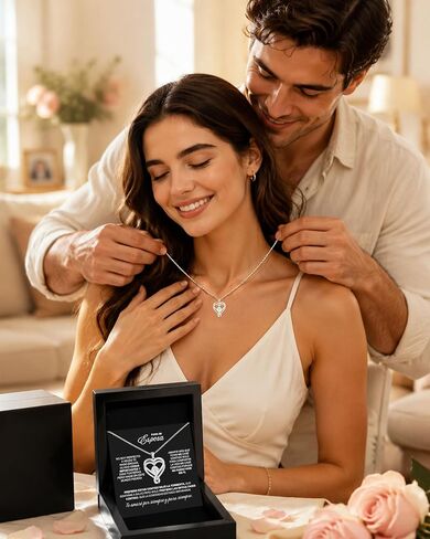 To My Wife Necklace Gift from Husband - Sterling Silver Necklace with Spanish Message Card Para Mi Esposa with Message Card & Gift Box in Saudi Arabia