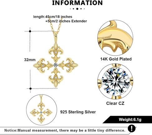 18K Gold Deni Fleur De Lis Cross Necklace Gold in Saudi Arabia