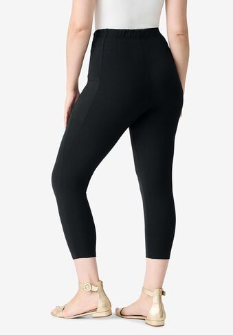 Roaman's Women's Plus Size Side-Pocket Essential Capri Legging in Kuwait